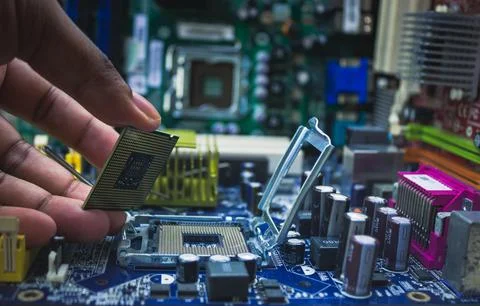 Computer Motherboard CPU | Processor Socket | LGA Foto stock