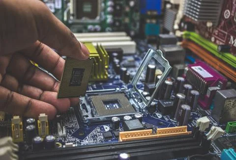 Computer Motherboard CPU | Processor Socket | LGA Stock Photos
