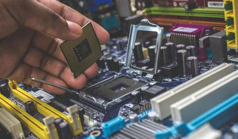 Computer Motherboard CPU | Processor Socket | LGA 写真素材