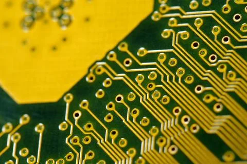 Computer motherboard. Details of PC mainboard Stock Photos