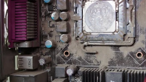 Computer motherboard is dirty Stock Footage 83238334