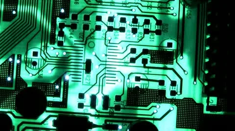Computer motherboard on a gleam Stock Footage 18194475