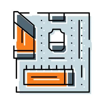 Computer motherboard hardware component with electronic circuitry Stock-Illustration
