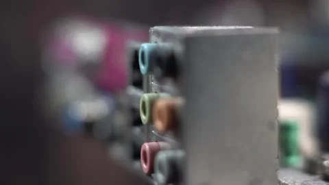 Computer Motherboard Integrated External Ports, Sound Card, Printer VGA USB and Stock Footage 325497580