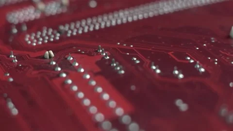 Computer Motherboard, Macro Close Up of Back Board Solders Stock Footage 327342512