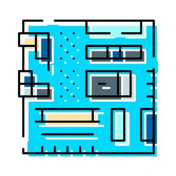 Computer motherboard microchip creating digital technology connection 스톡 일러스트