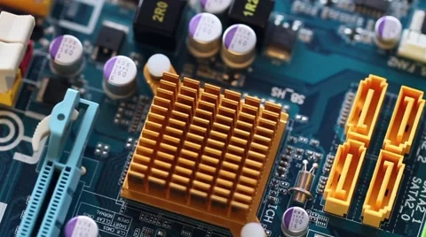 Computer motherboard in motion Stock Footage 43303536