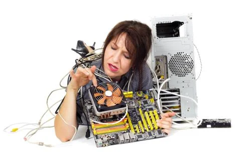 Computer motherboard problem Stock Photos