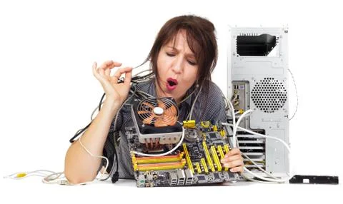Computer motherboard problem Stock Photos
