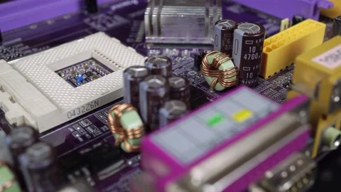 Computer Motherboard With Radio Components Closeup. Stock Footage 237744564