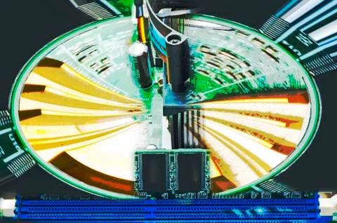 Computer motherboard random access memory Stock Illustration