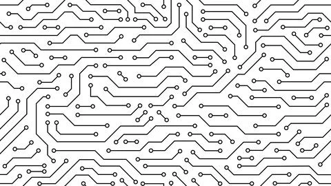 Computer motherboard seamless circuit pattern Illustrazione stock