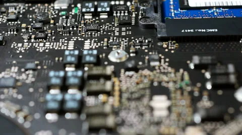 Computer Motherboard - Selective Focus Video stock 35882382