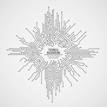 Computer motherboard vector background with circuit board electronic elements イラスト素材
