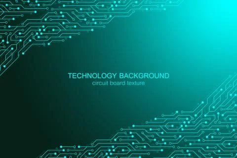 Computer motherboard vector background with circuit board electronic elements Illustrazione stock