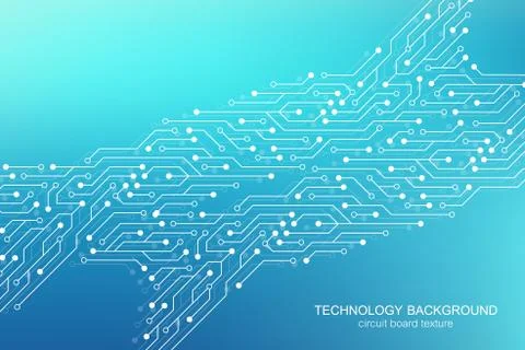 Computer motherboard vector background with circuit board electronic elements Illustrazione stock
