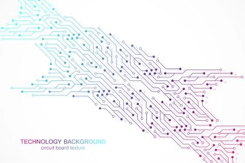 Computer motherboard vector background with circuit board electronic elements Illustrazione stock