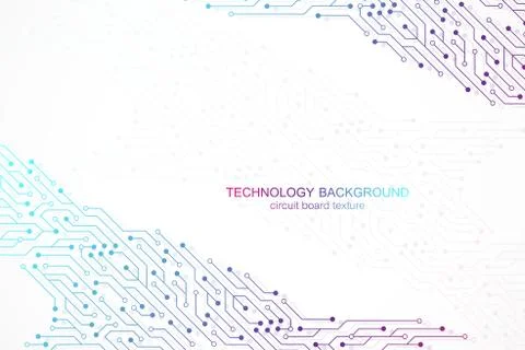Computer motherboard vector background with circuit board electronic elements イラスト素材