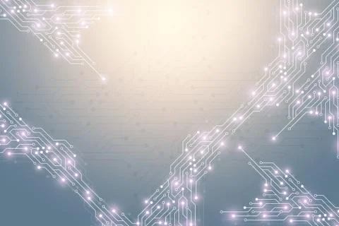 Computer motherboard vector background with circuit board electronic elements Stockillustratie