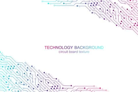 Computer motherboard vector background with circuit board electronic elements イラスト素材