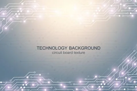 Computer motherboard vector background with circuit board electronic elements Illustrazione stock
