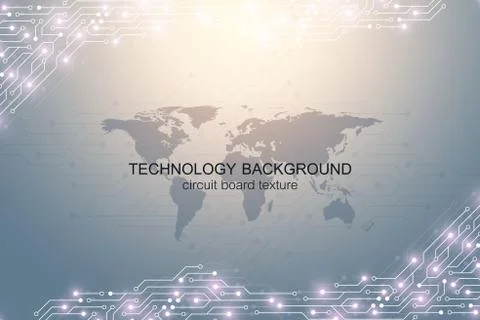 Computer motherboard vector background with circuit board electronic elements Stockillustratie