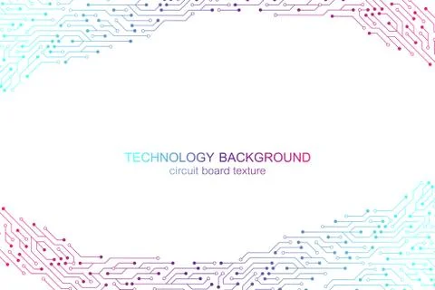 Computer motherboard vector background with circuit board electronic elements イラスト素材