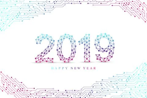 Computer motherboard vector background with circuit board electronic elements イラスト素材