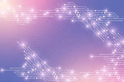 Computer motherboard vector background with circuit board electronic elements イラスト素材