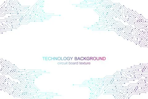 Computer motherboard vector background with circuit board electronic elements Illustrazione stock