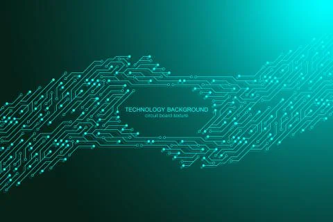 Computer motherboard vector background with circuit board electronic elements Illustrazione stock