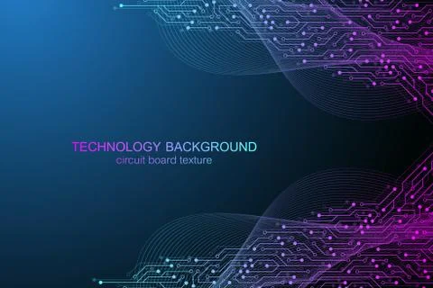 Computer motherboard vector background with circuit board electronic elements Illustrazione stock