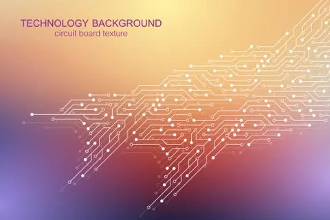 Computer motherboard vector background with circuit board electronic elements Illustrazione stock