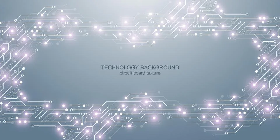 Computer motherboard vector background with circuit board electronic elements Stockillustratie