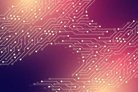 Computer motherboard vector background with circuit board electronic elements Stockillustratie