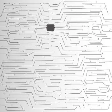 Computer motherboard vector background with circuit board electronic elements 스톡 일러스트