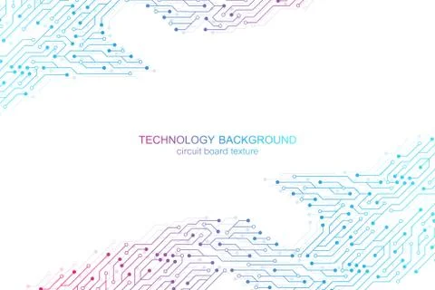 Computer motherboard vector background with circuit board electronic elements Illustrazione stock