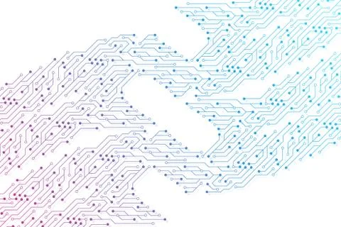 Computer motherboard vector background with circuit board electronic elements 스톡 일러스트