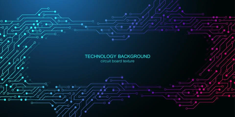 Computer motherboard vector background with circuit board electronic elements イラスト素材