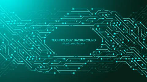 Computer motherboard vector background with circuit board electronic elements イラスト素材