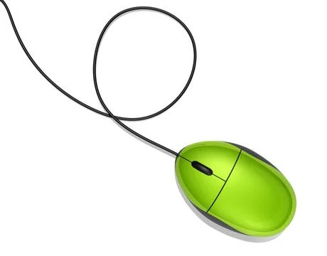 Computer mouse 3D green computer mouse isolated on white Copyright: xZoona... Stock Photos