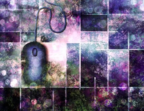 Computer mouse on abstract background Illustrazione stock