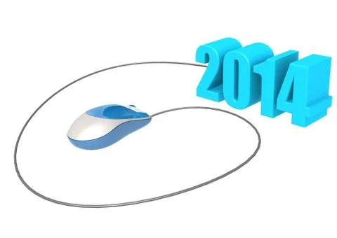 Computer mouse and 2014 Illustrazione stock