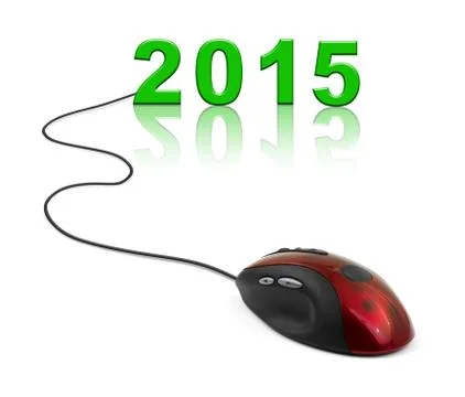 Computer mouse and 2015 Foto stock