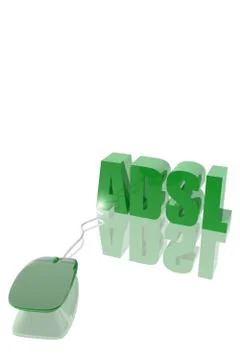 Computer mouse and adsl symbol Stock Illustration