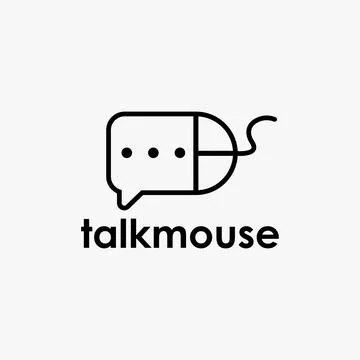 Computer mouse and bubble chat logo icon vector template on white background Stock Illustration