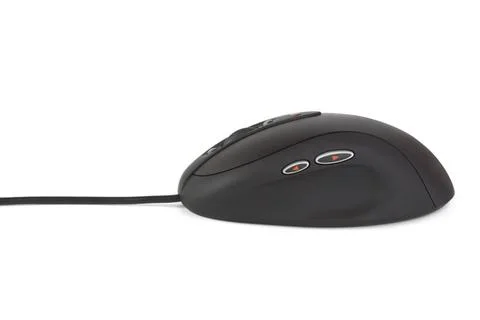 Computer mouse and cable Computer mouse and cable isolated on white backgr... Stock Photos