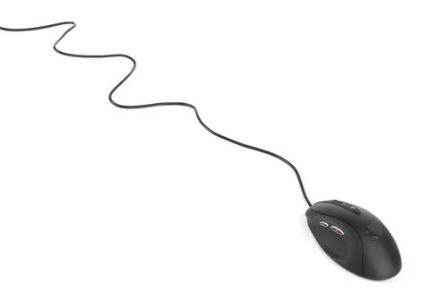 Computer mouse and cable Computer mouse and cable isolated on white backgr... Stock Photos