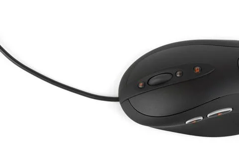 Computer mouse and cable Computer mouse and cable isolated on white backgr... Stock Photos