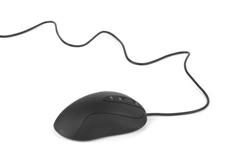 Computer mouse and cable Computer mouse and cable isolated on white backgr... Stock Photos